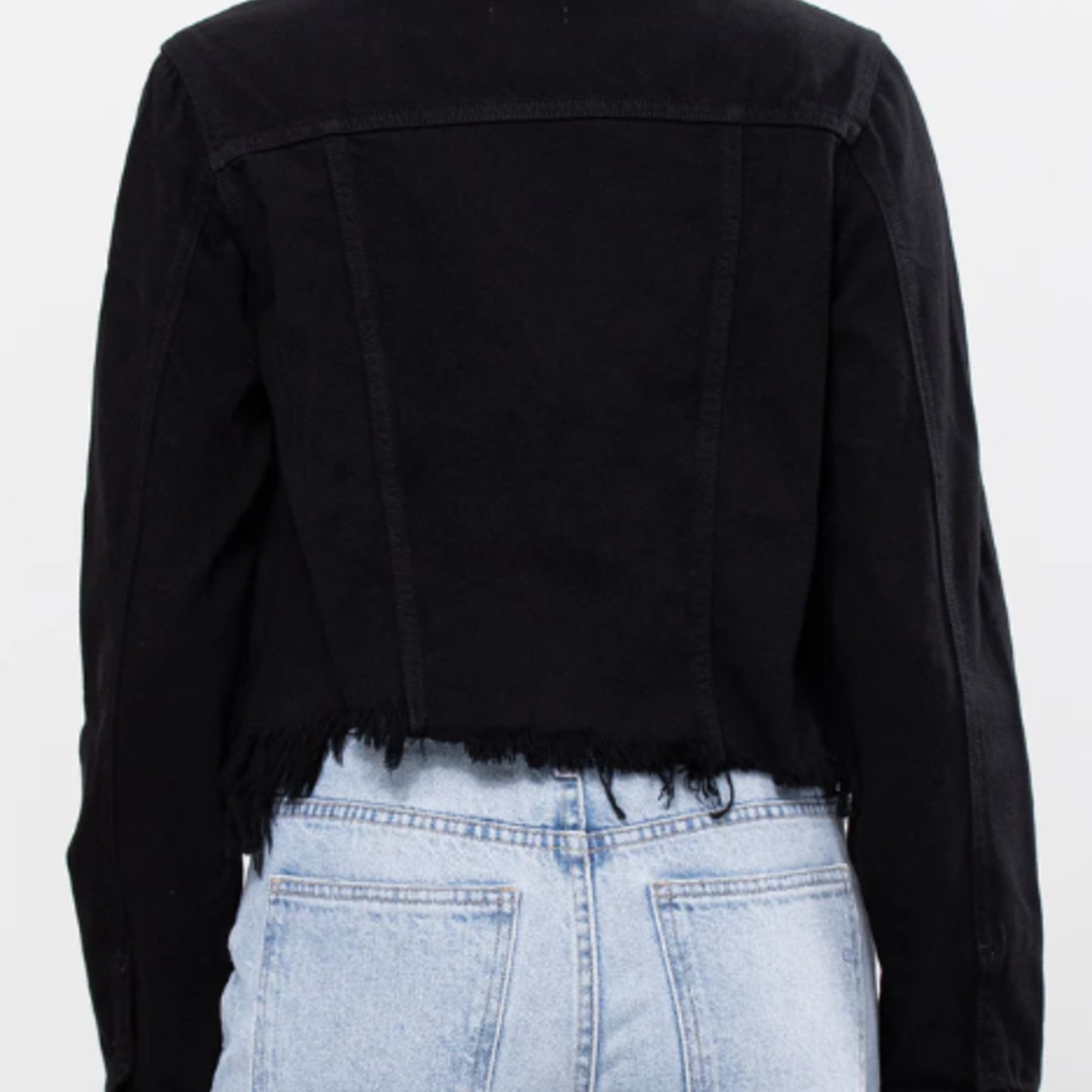 Hidden Jean Fitted Black Denim Jacket