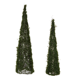 creative Co-op Faux Moss and Twig Cone Tree, Green 11"round x 37H