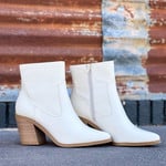 Soda Cream & Tan Booties with Heel