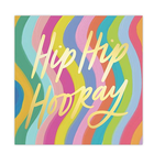 Slant Collections Hip Hip Hooray Foil Beverage Napkins