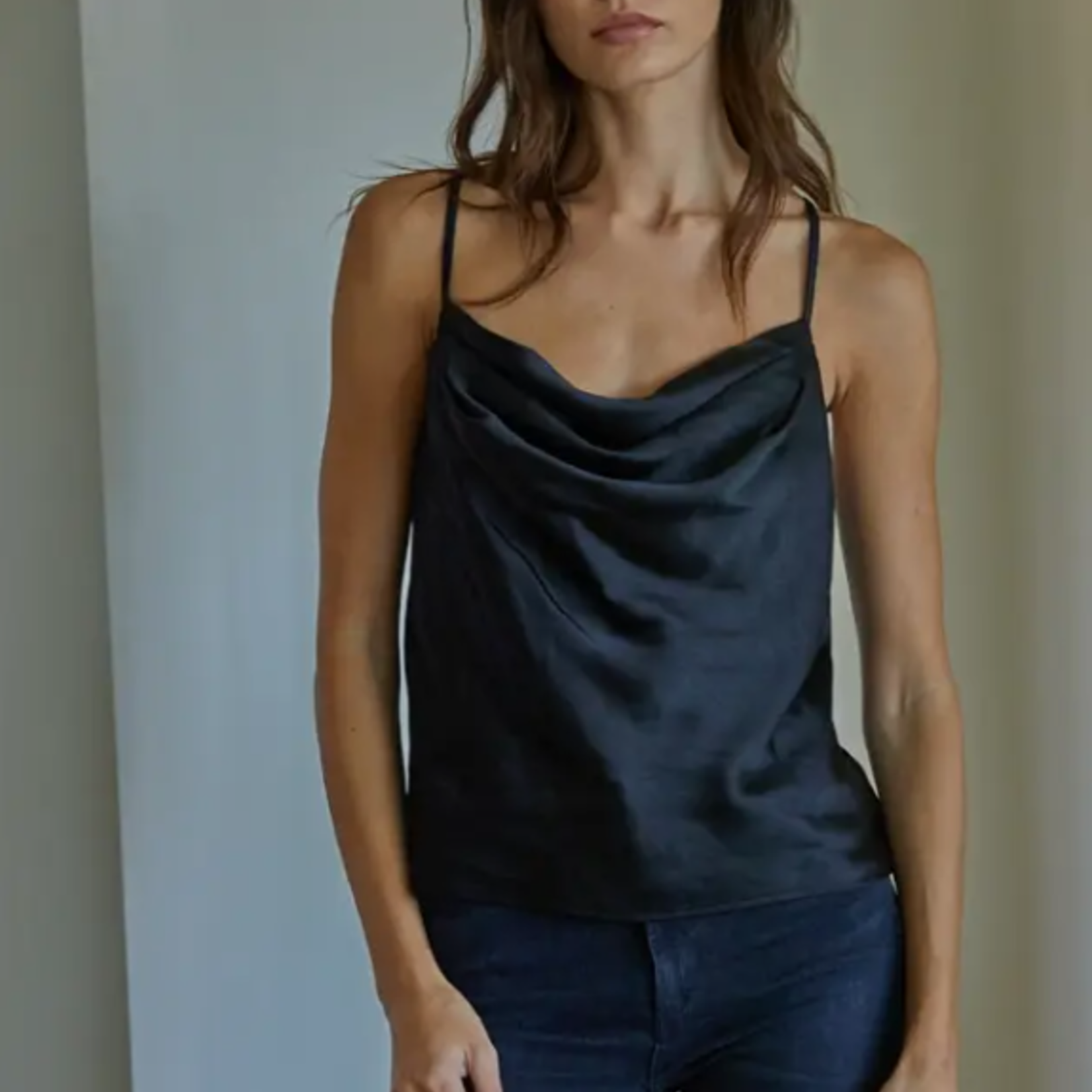 Silk Cowl Neck Cami