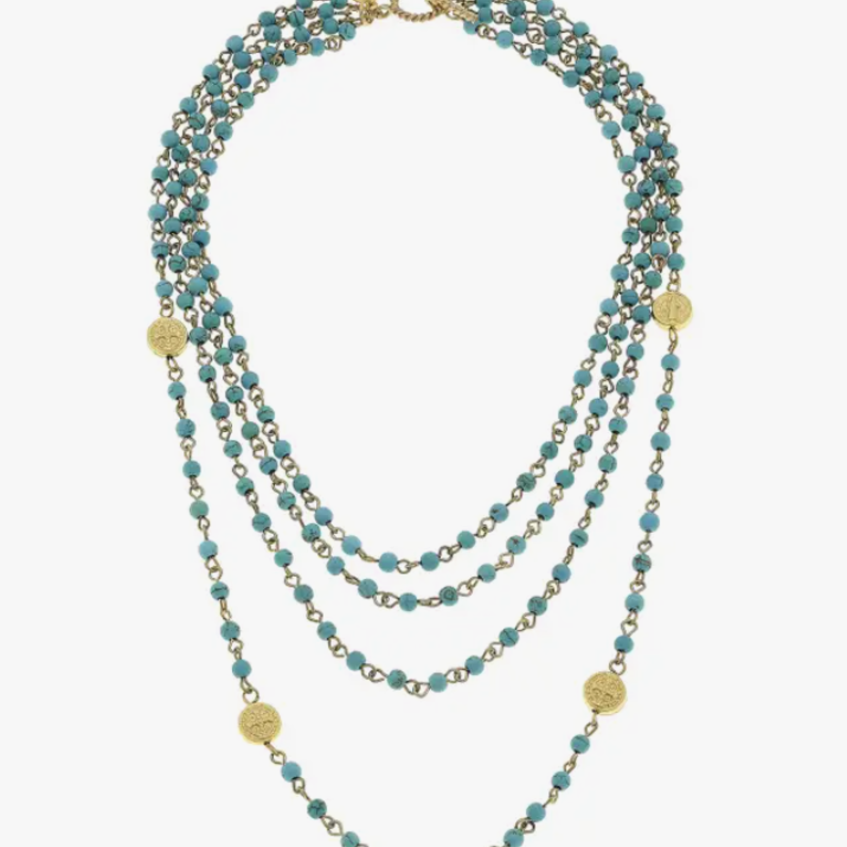 susan shaw Turquoise Linked Necklace