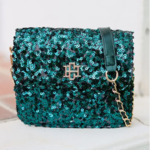 caroline hill Evelyn Crossbody EMERALD SEQUIN