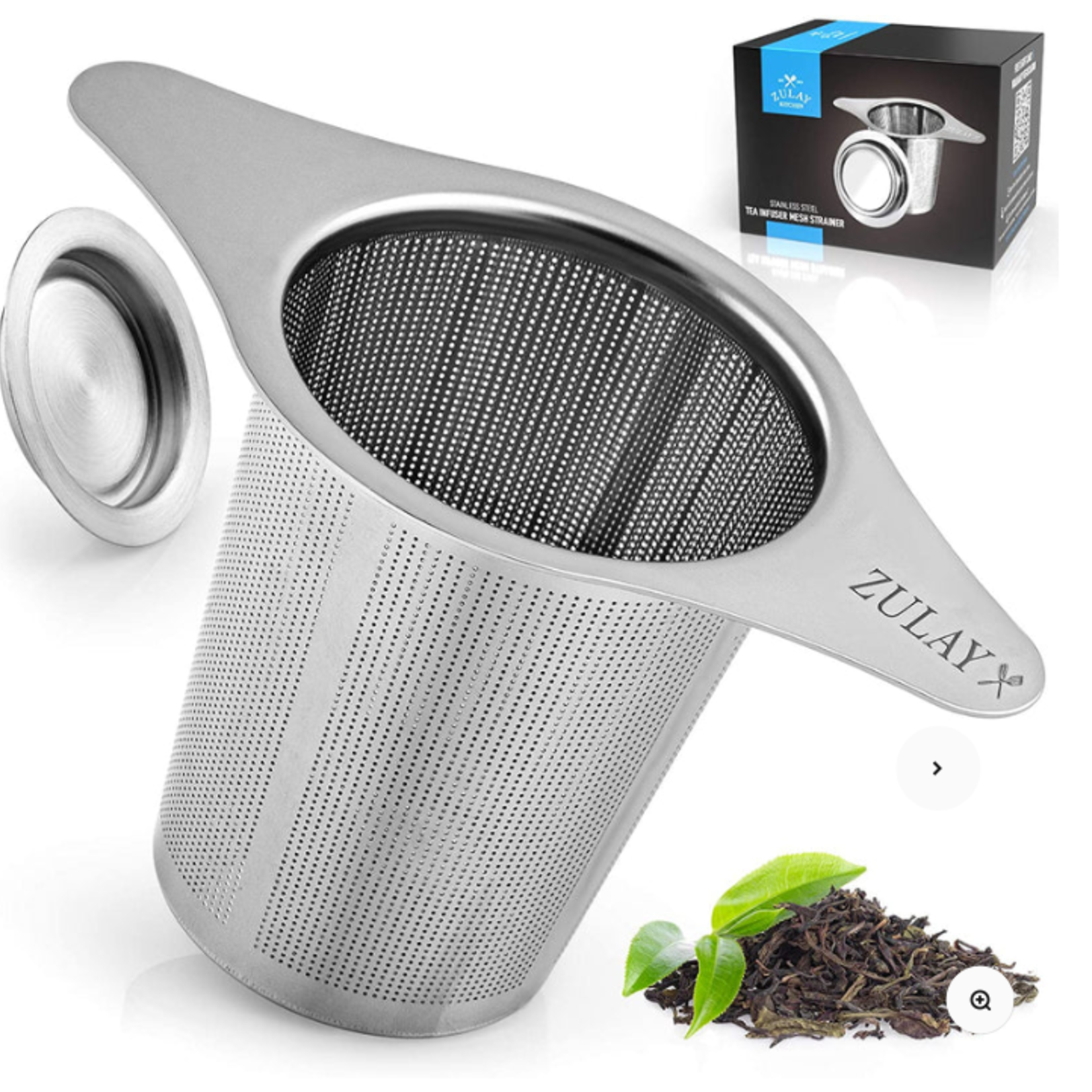 Zulay Kitchen Large Stainless Steel Tea Filter for Loose Tea