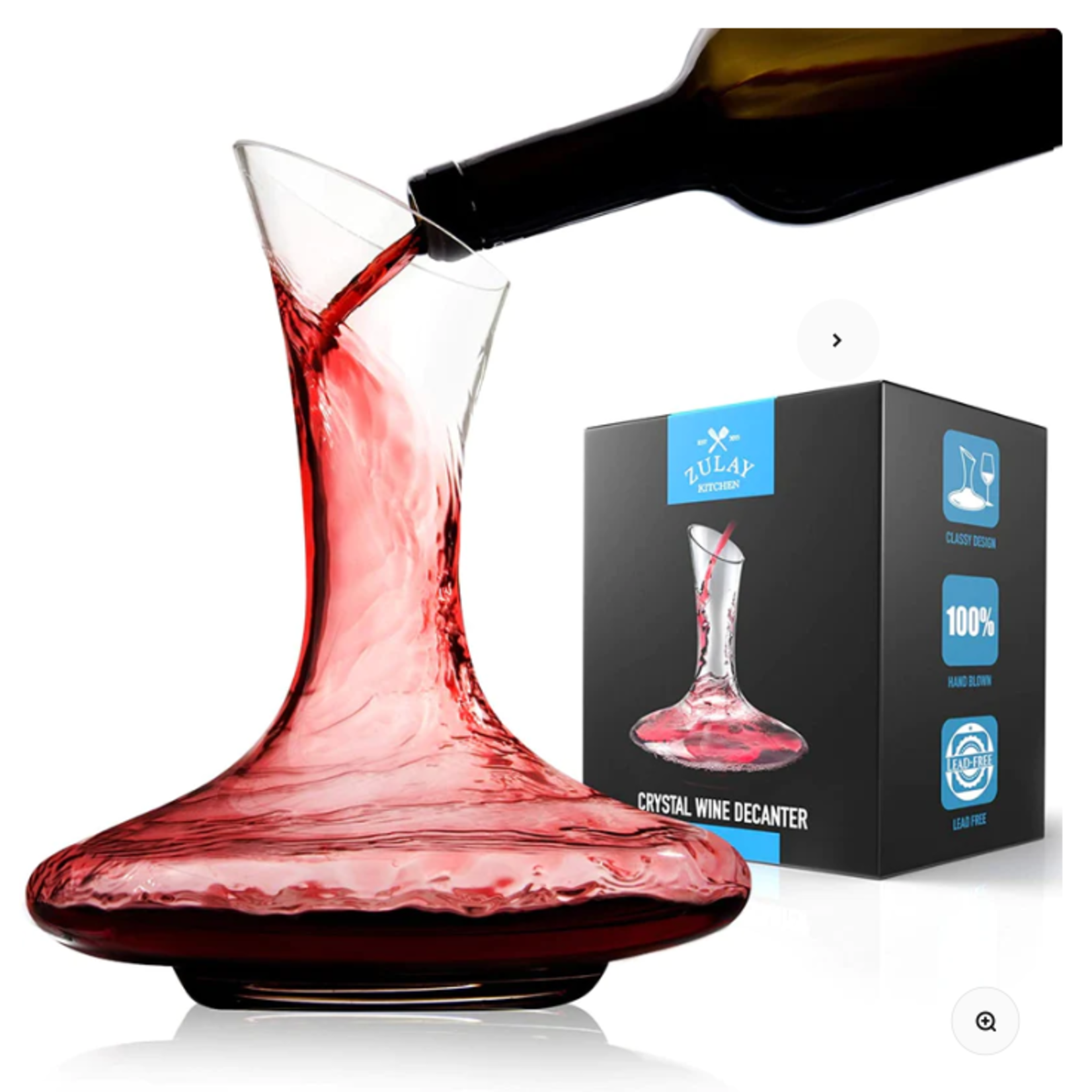 Zulay Kitchen Premium Crystal Red Wine Decanter