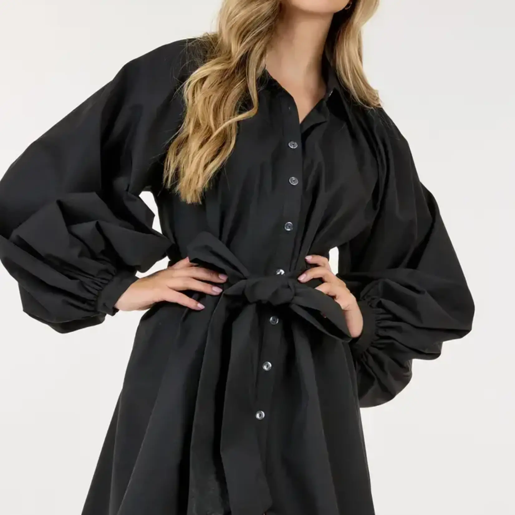 CQBYCQ Bubble Sleeve Dress Black