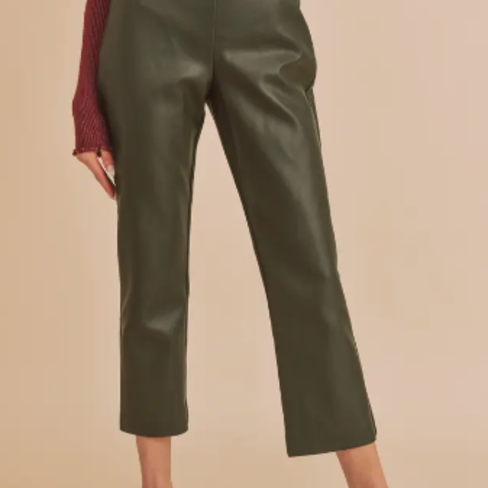 aemi + co Faux Leather Cropped Pants