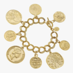 susan shaw Gold Coin Charm Bracelet