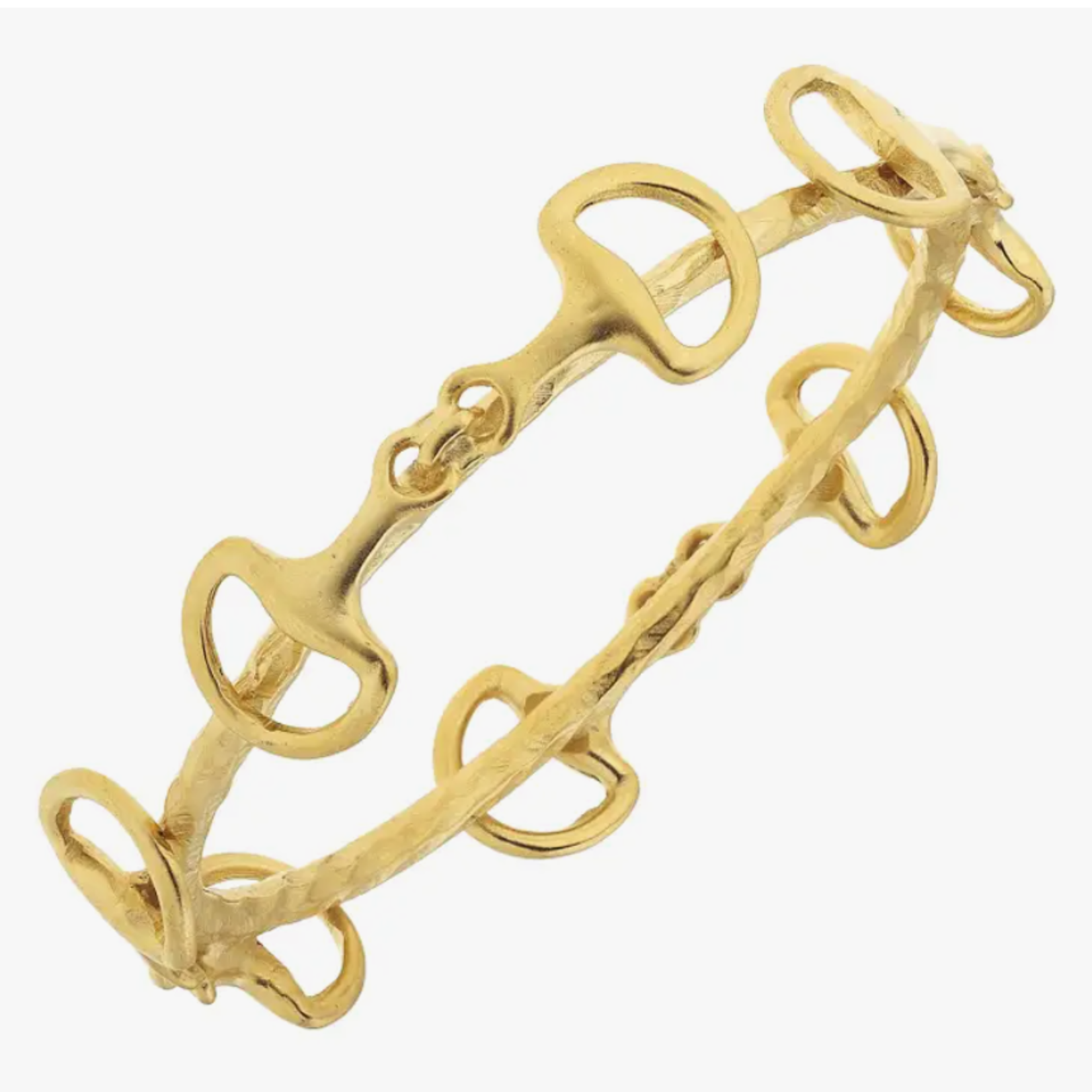 susan shaw Gold Horsebit Bangle Bracelet