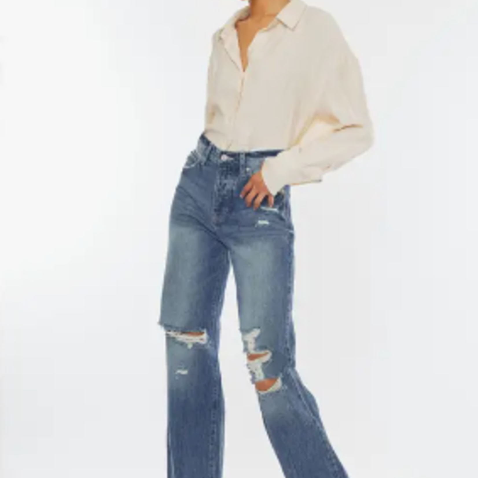 Kancan Ultra High Rise 90s Wide Leg Flare Jeans