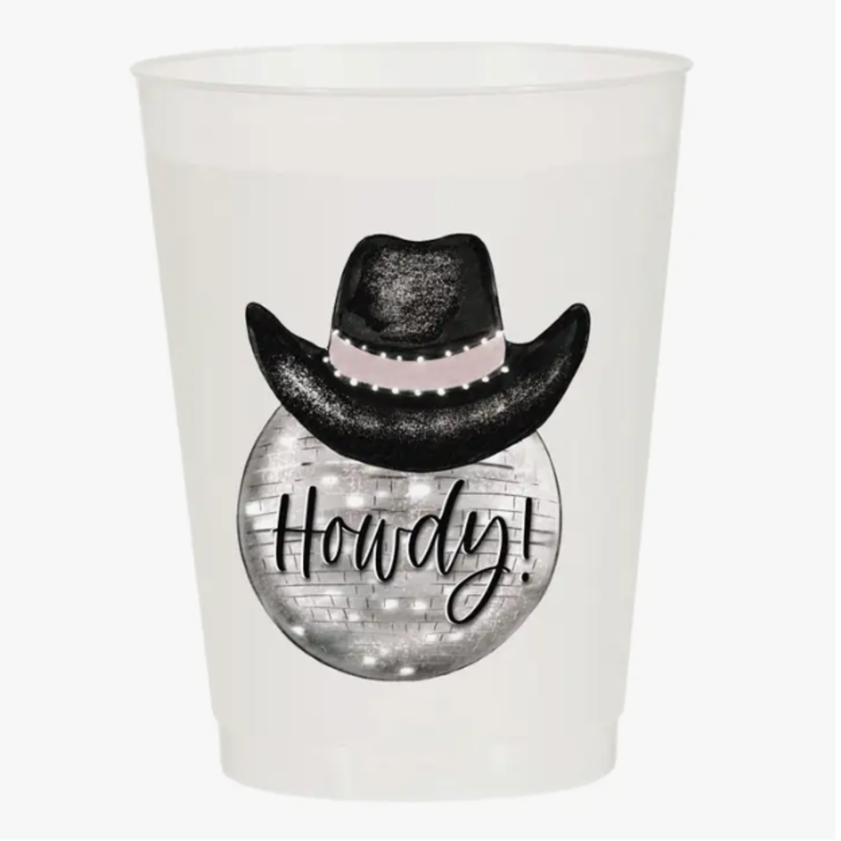 sip hip hooray Howdy Disco Ball Frosted Cup Set-Rodeo (6)