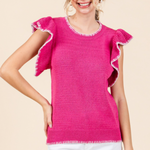 Jodifl Ruffle Sweater Top with Sinched Bottom