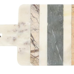creative Co-op Marble Cheese/Cutting Board with Stripes
