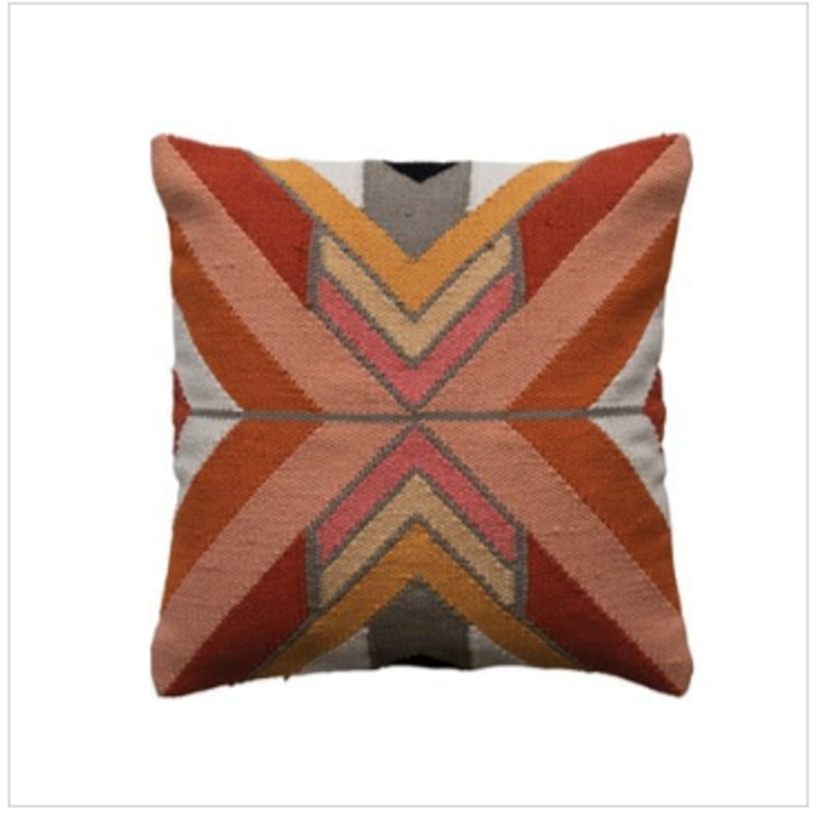 creative Co-op 20" Square Woven Cotton Pillow w/ Chevron pattern