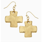 susan shaw Gold Cross Earrings