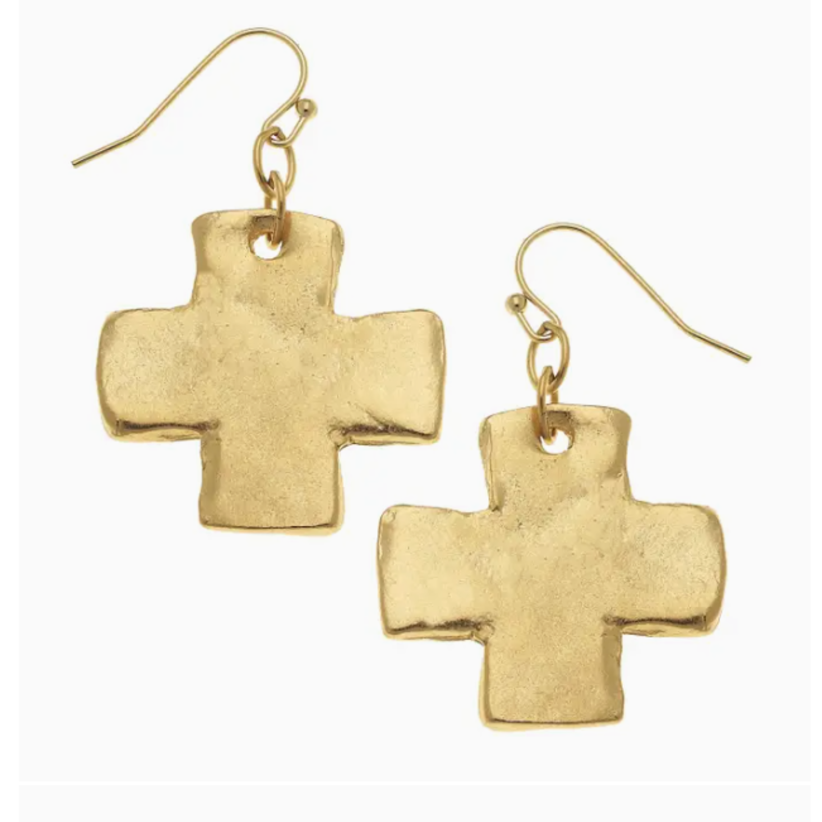 susan shaw Gold Cross Earrings