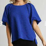 Boxy Cut Top with Round Neck and Side Slit