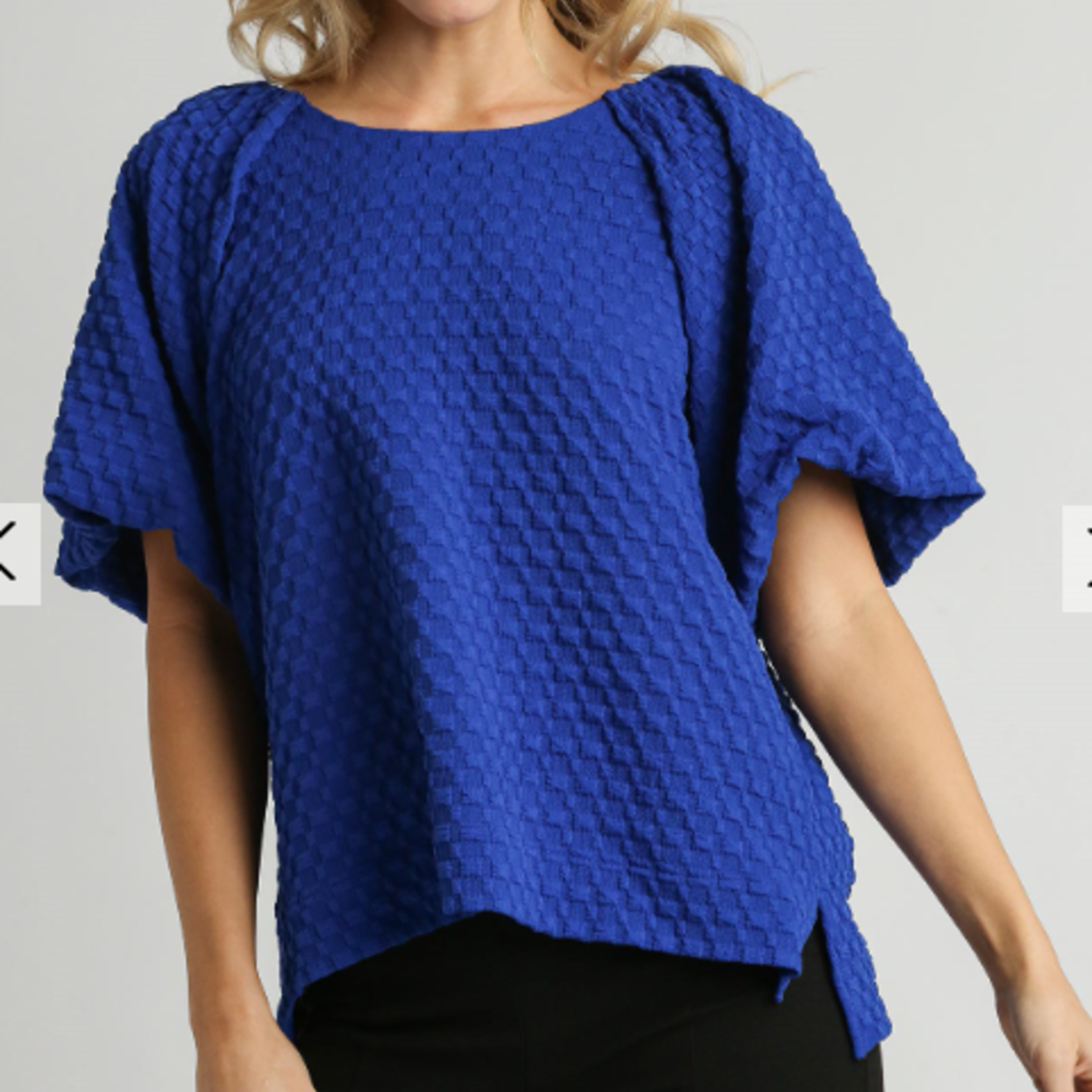 Boxy Cut Top with Round Neck and Side Slit