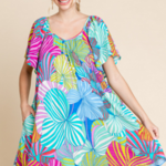 Jodifl Beach Ball Printed Ruffle Sleeve Mini Dress