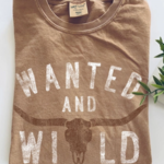HRTandLUV Wanted and Wild Cow Skull Graphic T