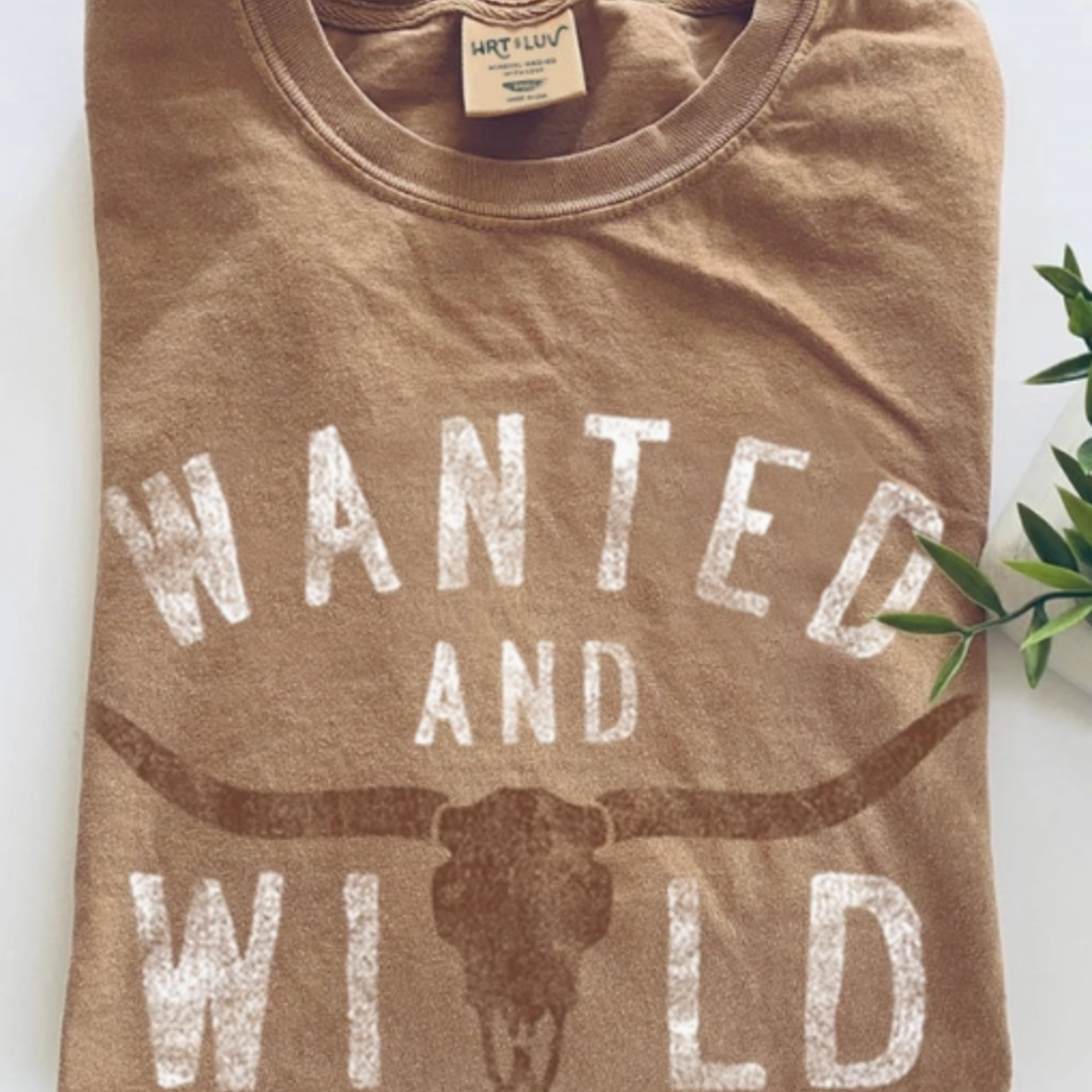 HRTandLUV Wanted and Wild Cow Skull Graphic T