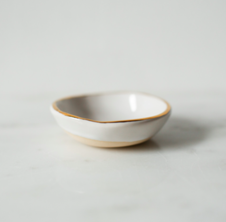 Gold Rim Ring Bowl w/ 22 K gold