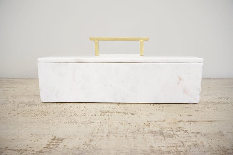 Marble Box with Metal Handle (Large)