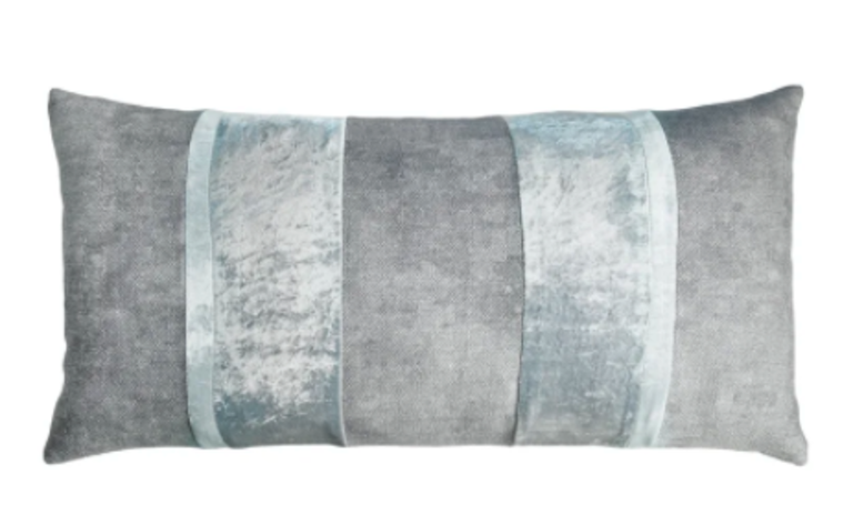 Linen Stripe Oblong Pillow | Seaglass | 12x24