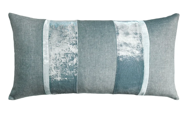 Linen Stripe Oblong Pillow | Sage | 12x24