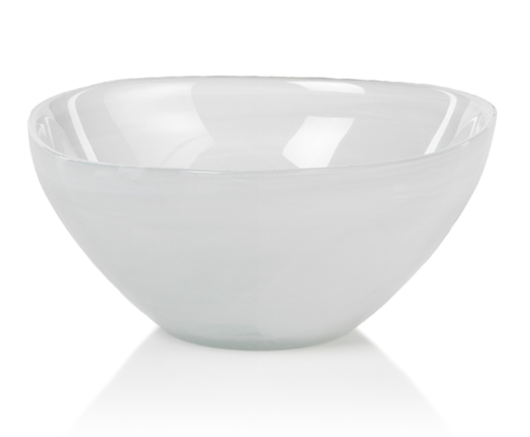 Monte Carlo Alabaster Glass Bowl | White | Small