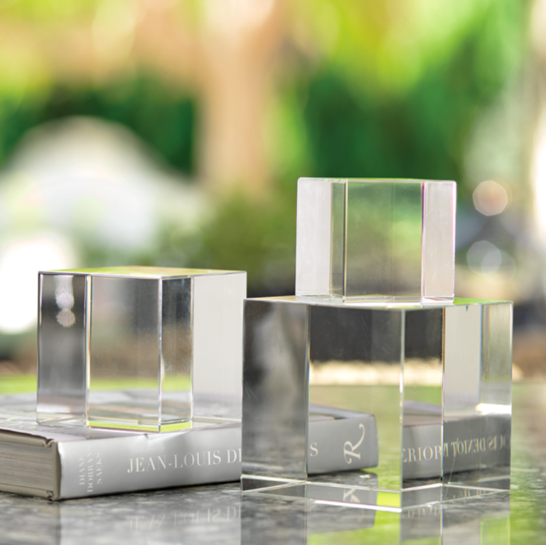 Crystal Glass Cube-Medium 3.5x3.5