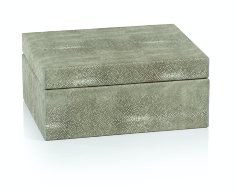 Morea Shagreen Leather Box with Suede Interior | Small