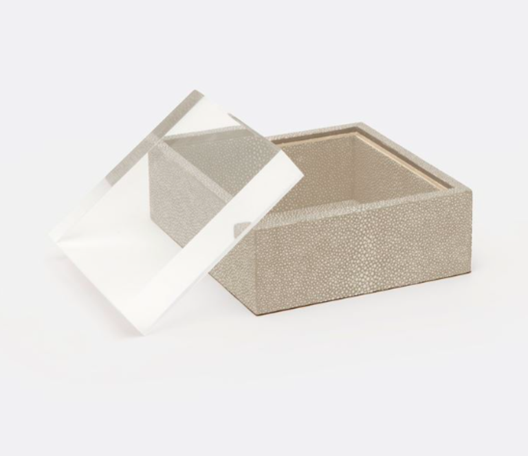 Jasen Shagreen Square Box | Sand