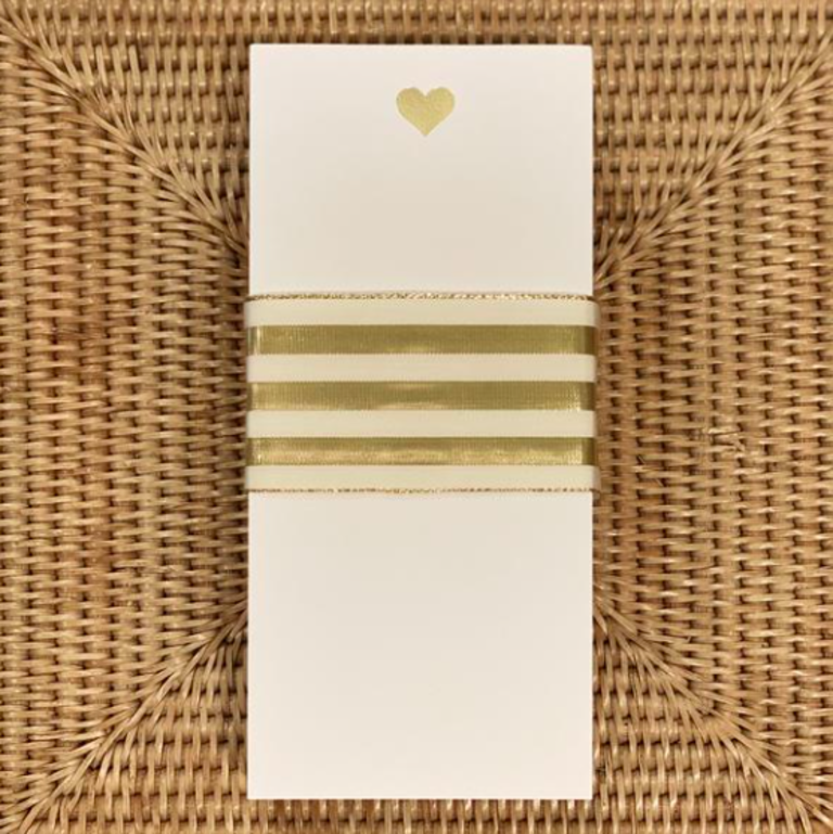 Gold Foil Buck Notepad | Heart