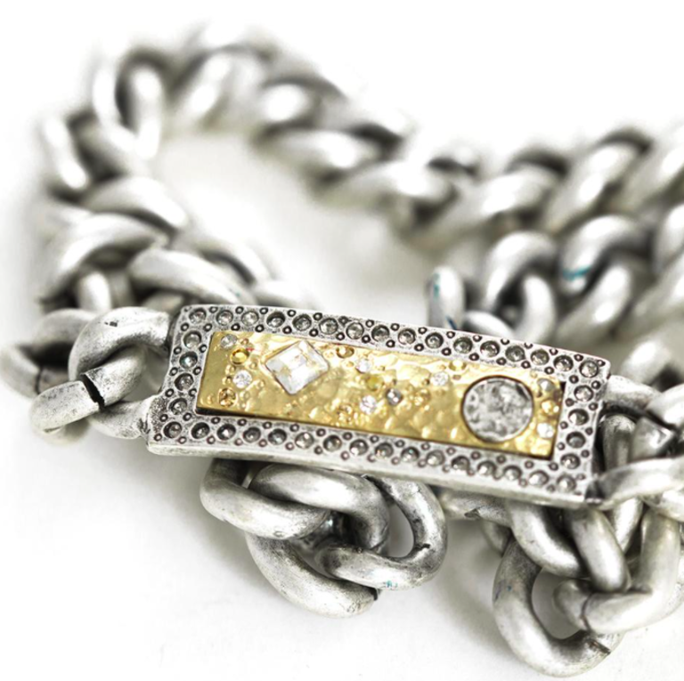 Vintage Silver Zeus Double Wrap ID Bracelet