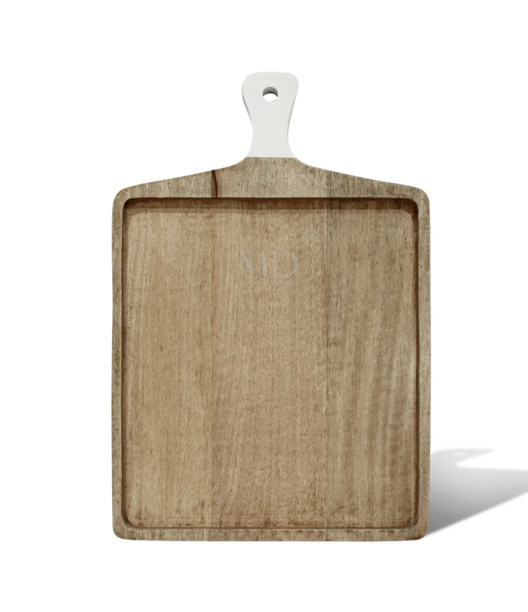 Square Cutting Board with White Handle - Large
