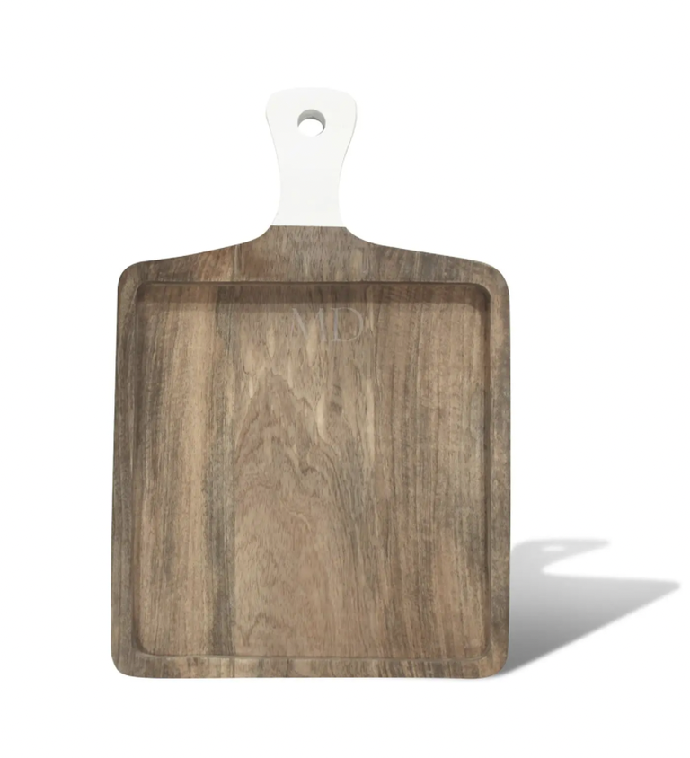 Square Cutting Board with White Handle - Small