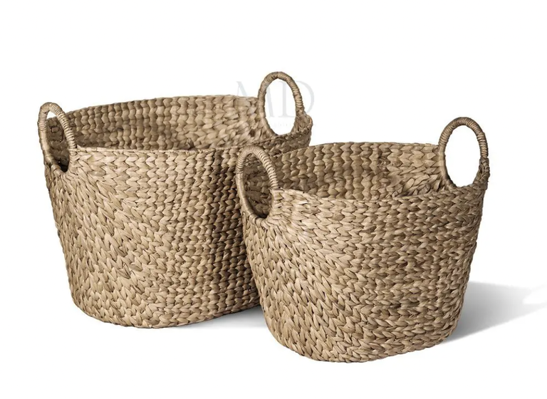 Braided Water Hyacinth Basket Oval | Small