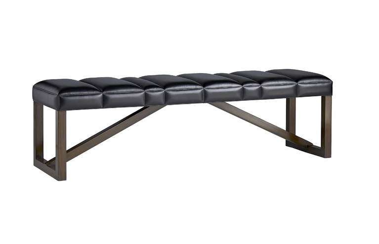 Black Leather Bench