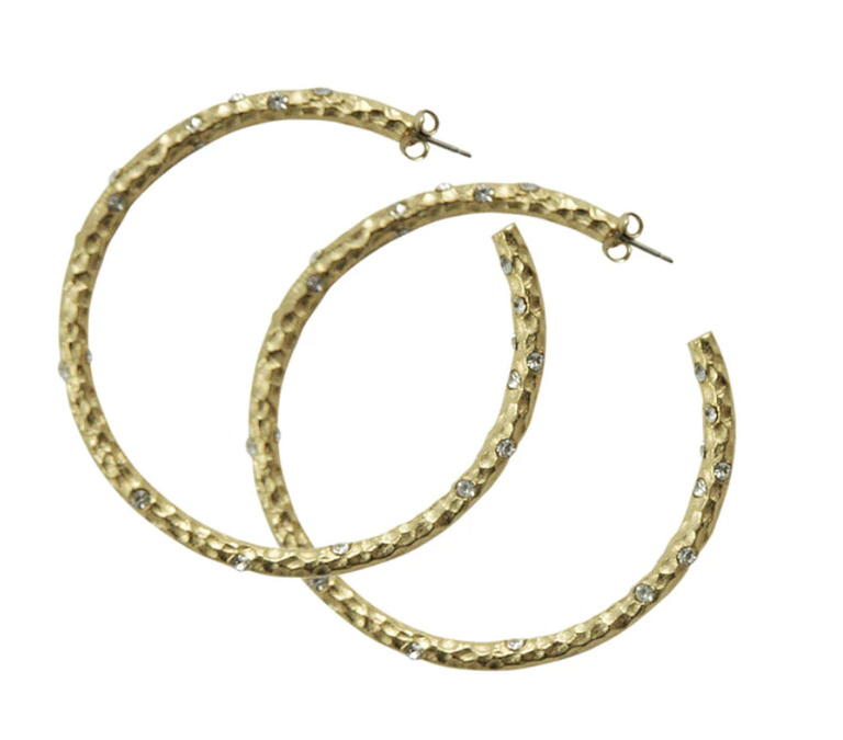 2" Gold Pavia Hoop with Crystals
