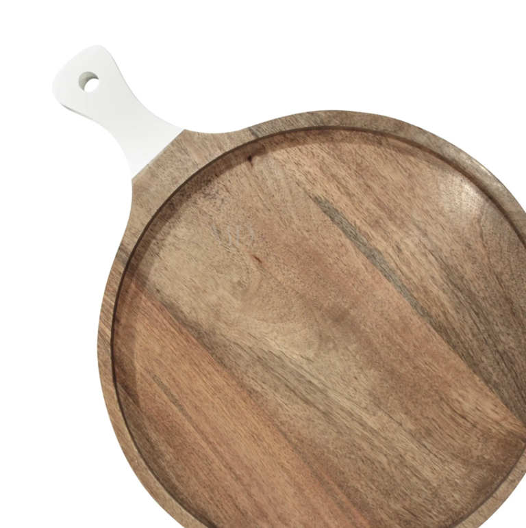 New Round Cutting Board White Handle - Large