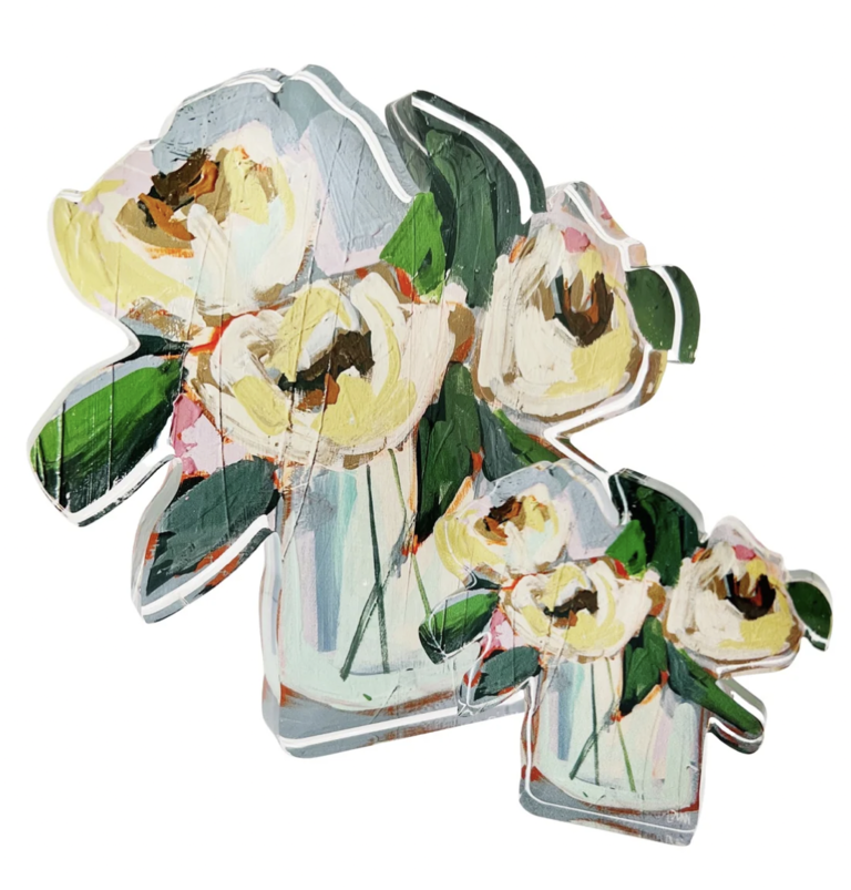 Peonies Acrylic Bloom Block | LARGE