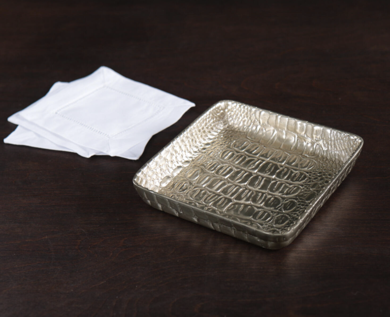 Sierra Croc Gold Tray with Napkins