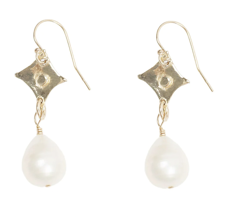 Celeste Pearl Drop Earrings w/ Gold Filled Wires