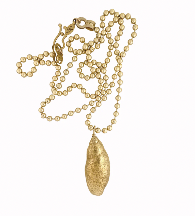 Lettered Olive Shell Necklace | 36" Chain