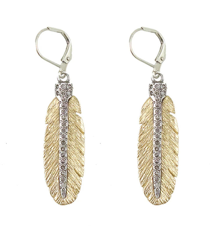 Gold Casbah Mini Feather Earrings