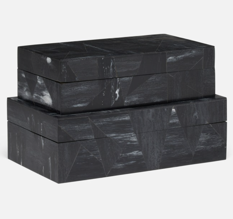 Travis Box | Black Marbled Resin | Large