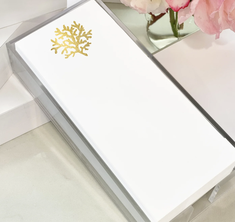 Gold Foil Buck Notepad | Coral