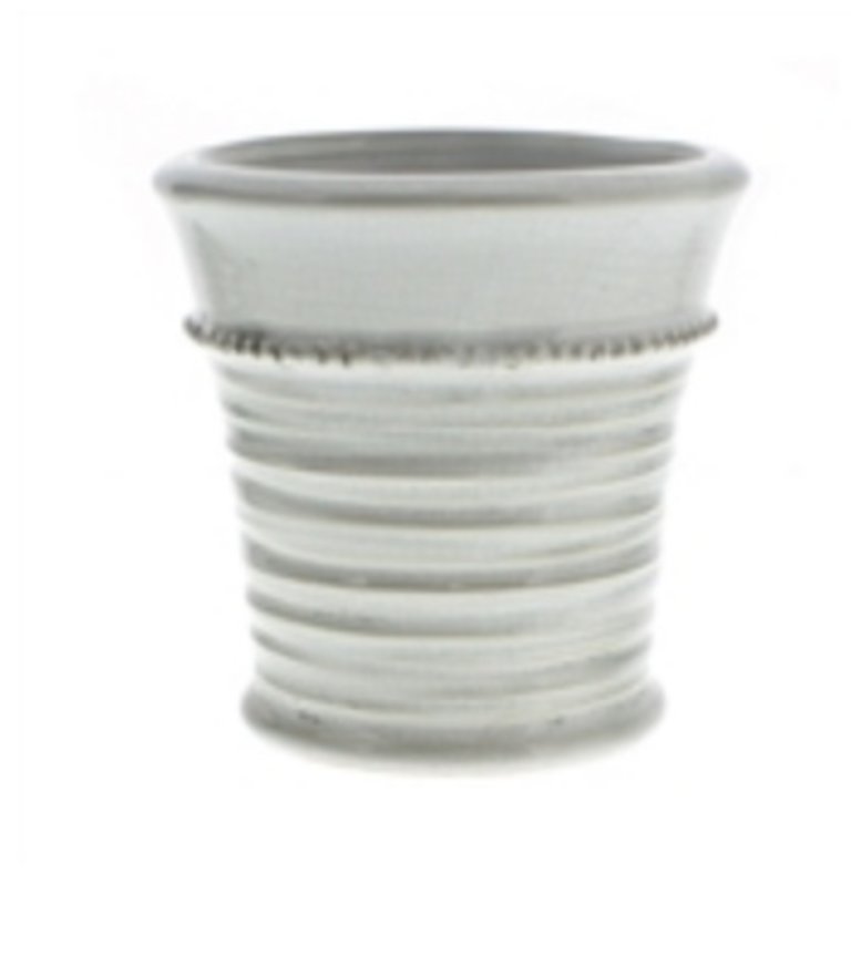 Provence Ceramic Cachepot-Med- Antique White