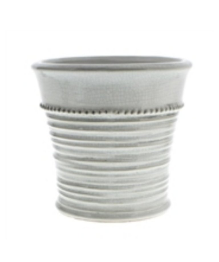 Provence Ceramic Cachepot- Lrg- Antique White